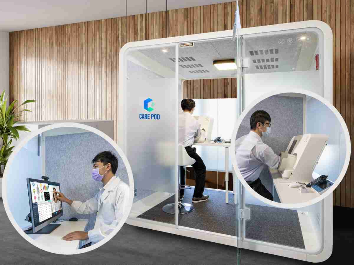 达擎于医疗科技展中展出＂远距诊疗舱＂，，，，以因应医疗数字化及社会高龄化趋势下、、复诊及慢性病患等族群对于远距看诊需求逐渐升高所推出的创新整合方案。。多功能合一、、、、高隐私性的远距诊疗舱可根据病患端与医师端的不同需求，，提供弹性化及客制化功能，，节省医生和病患的精力及时间